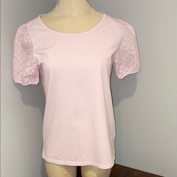 Talbots Cotton Eyelet Short Sleeve Top Size S - Picture 1 of 10